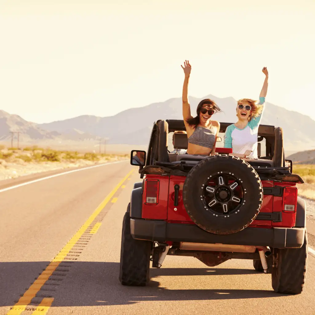Best friends on a Jeep